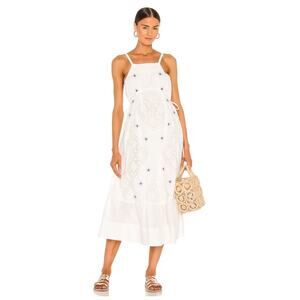 FREE PEOPLE Dewdrop Maxi Cami Dress With Lace Inserts Size XS